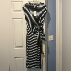 Apiece Apart Navy and White Striped Maxi Dress XS